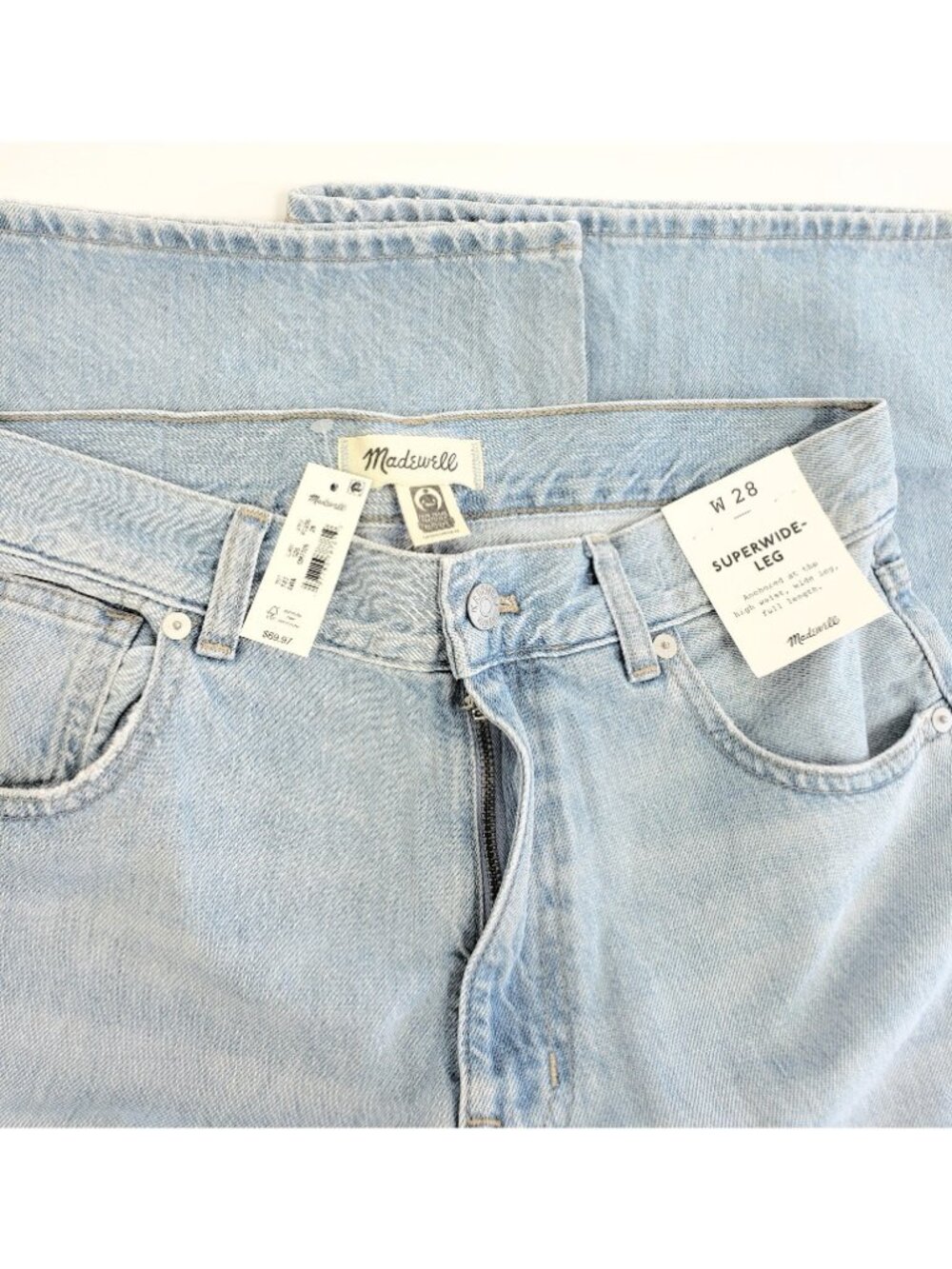 Madewell Women's High Rise Superwide Leg Jeans in Alesio Wash Size 28 - Picture 4 of 5